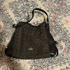 Coach Black and Brown Signature Tote Bag